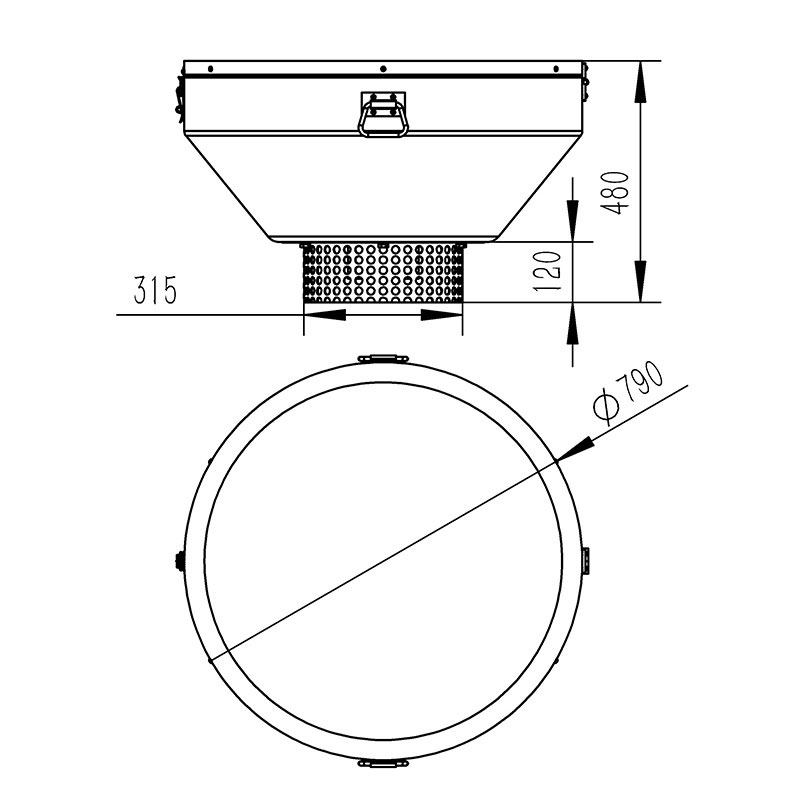 Buoy type water quality monitoring station product size diagram