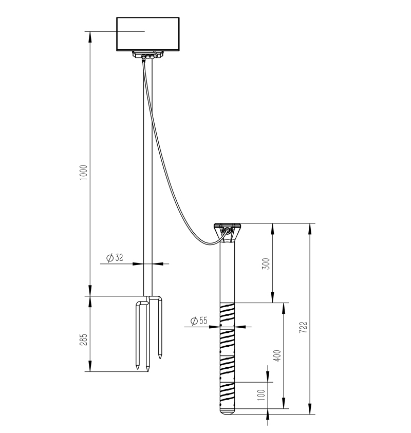 Tube Soil Moisture Station Dimensions