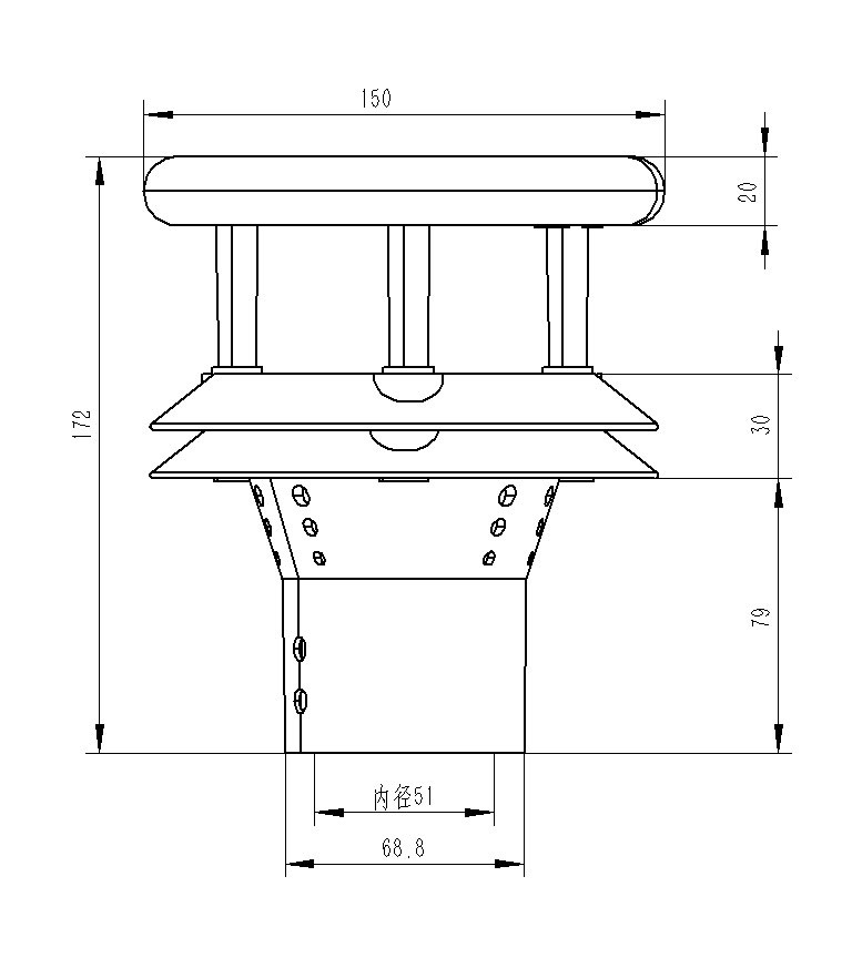 Piezoelectric rain sensor product dimensions