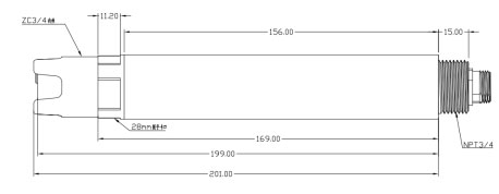 Salinity sensor size chart