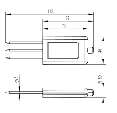 Soil Temperature Moisture Salt Sensor product size chart